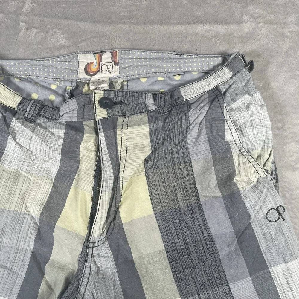 Vintage 90s OP Ocean Pacific Shorts 34 Men's Yellow/Gray Plaid Skater Grunge Y2K